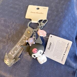 Cute 3D Kuromi Keychain Key Chain Charm Car Bag Doll Pendant Keyring Gift